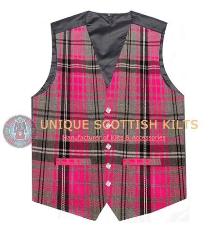 Alisa Pink Tartan Waistcoat Kilt Vest