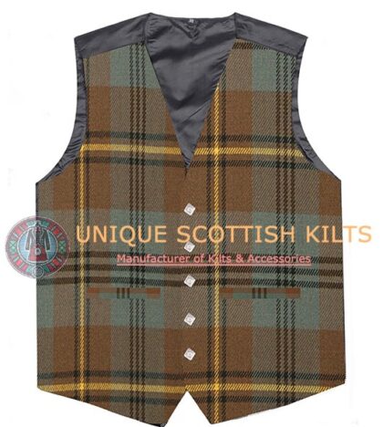 Johnstone Weathered Tartan Waistcoat Kilt Vest