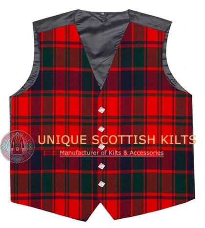 Robertson Red Modern tartan Waistcoat Kilt Vest