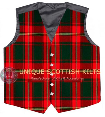 Ulster Red Tartan Waistcoat Kilt Vest