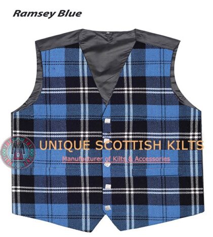 Ramsey Blue Tartan Waistcoat Kilt Vest