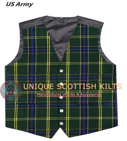 US Army Tartan Waistcoat Kilt Vest