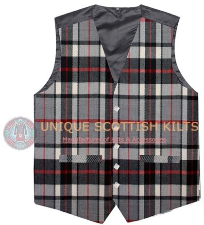 Thompson Grey Tartan Waistcoat Kilt Vest