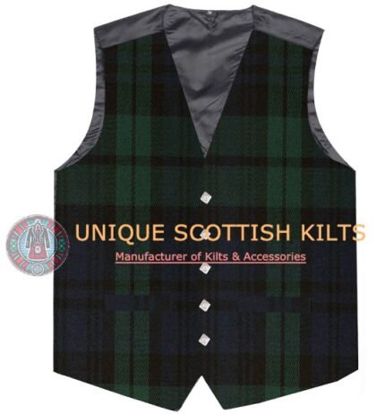Black Watch Tartan Waistcoat Kilt Vest