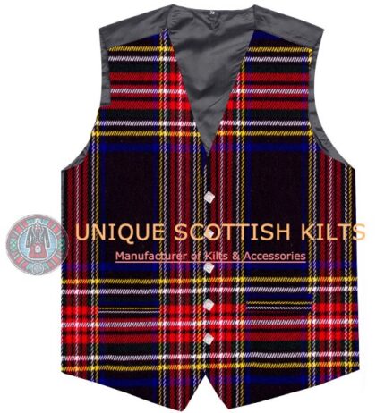 Black Stewart Tartan Waistcoat Kilt Vest