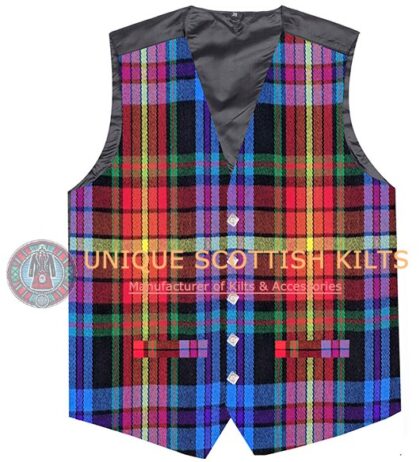 LGBTQ Pride Tartan Waistcoat Kilt Vest