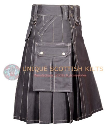 Scottish Handmade Brown Cotton Utility kilt