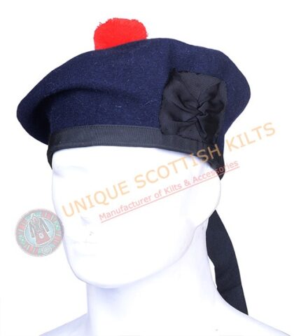 Scottish Military Kilt Cap Navy cool Wool Balmoral Bonnet Hat