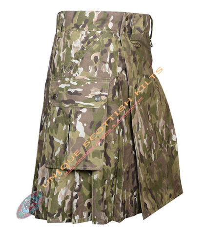 Scottish Handmade Multi camo Utility Kilt Tactical Style
