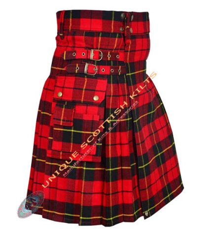 Wallace Tartan Utility Kilt With Adjustable Buckles