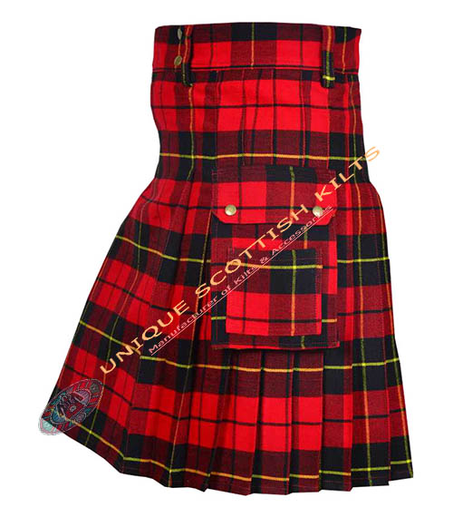 Wallace Tartan Utility Kilt With Adjustable Buckles - Image 3