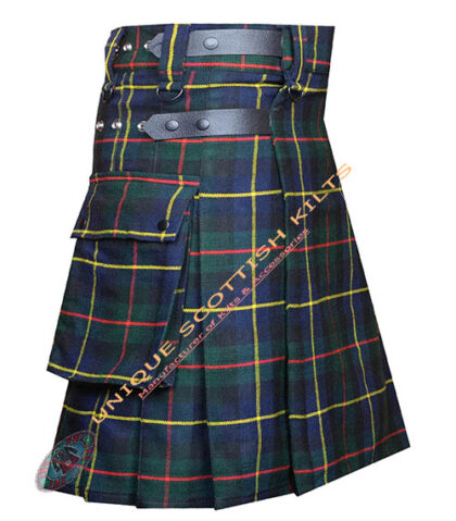 MacLeod of Harris Tartan Utility Kilt With Adjustable Leather Straps