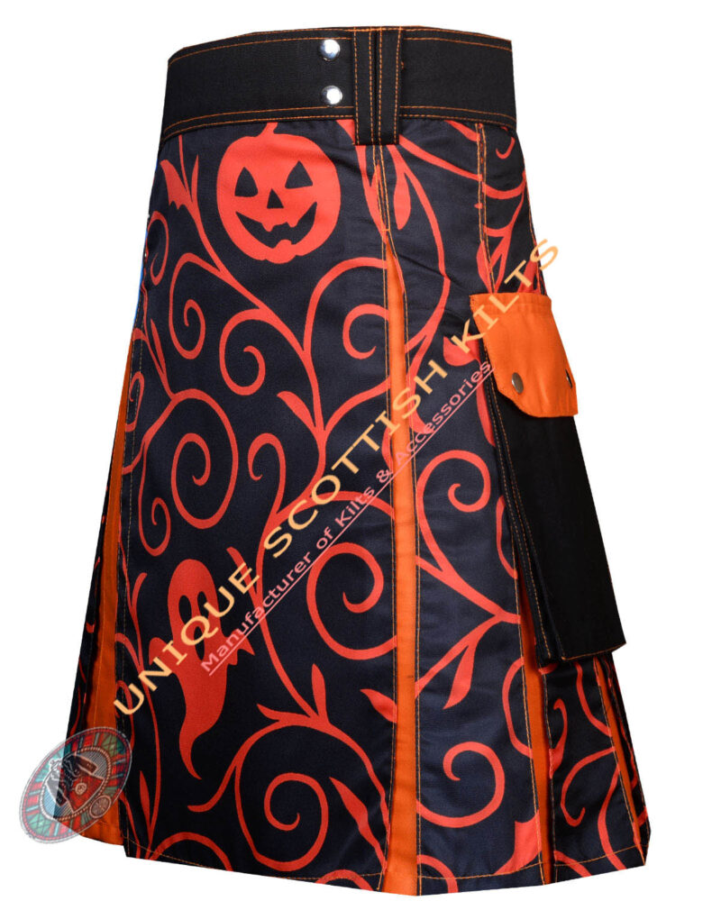 Handmade Halloween Utility Kilt With Adjustable Silver Buckles - Image 3
