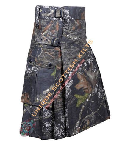 Scottish Handmade Jungle camo Utility Kilt With adjustable Buckles