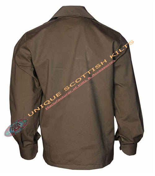 Handmade Scottish Jacobite Brown Ghillie Kilt Shirt Custom Made - Image 2