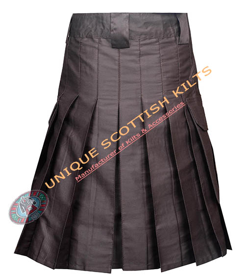 Brown Cotton Utility Kilt Tactical Style Kilt - Image 3