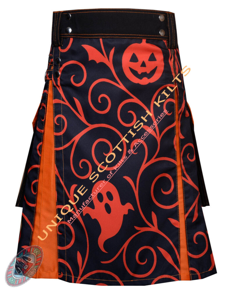 Handmade Halloween Utility Kilt With Adjustable Silver Buckles - Image 2