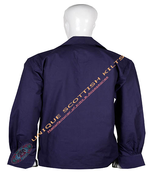 Handmade Scottish Jacobite Navy Blue Ghillie Kilt Shirt Custom Made - Image 3