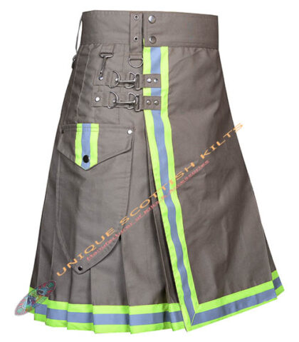 Handmade Firefighter Khaki Cotton Fire Department Utility Kilt