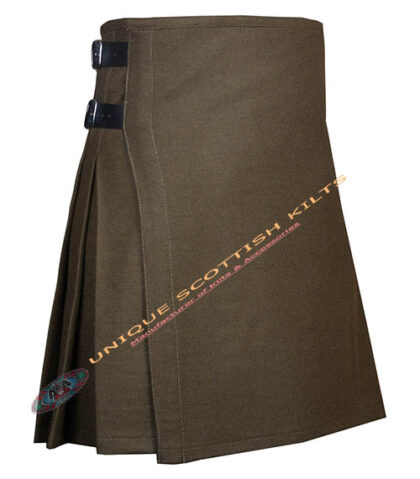 Handmade Traditional 8 Yard Tan Wool Kilt