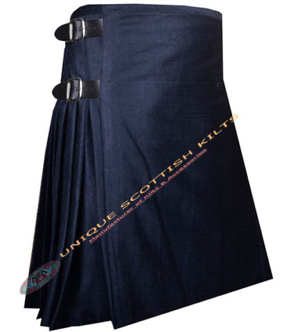 Handmade Traditional 8 Yard Black Wool Kilt
