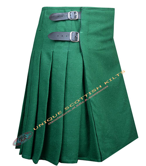 1 Handmade Traditional 8 Yard Forest Green Wool Kilt
