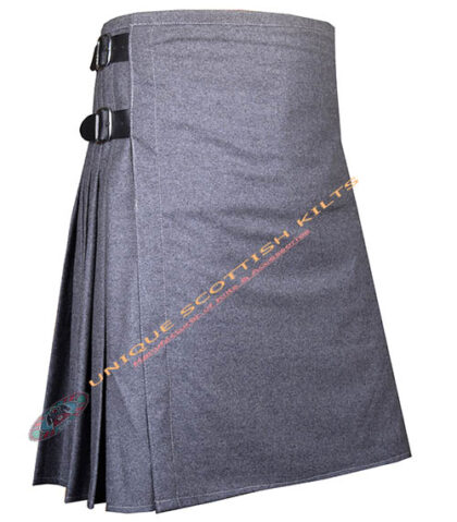 Handmade Traditional 8 Yard Grey Wool Kilt
