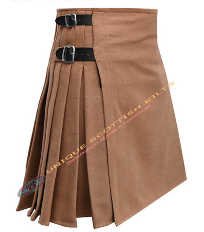 Handmade Traditional 8 Yard Khaki Wool Kilt