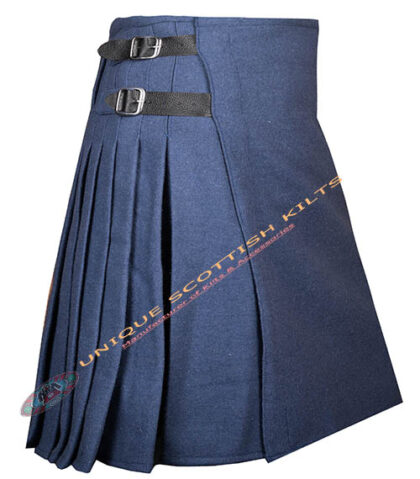 Handmade Traditional 8 Yard Smoking Blue Wool Kilt