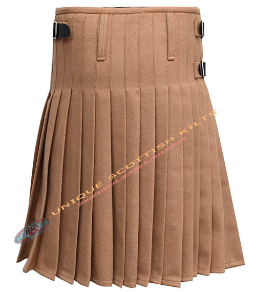 3 Handmade Traditional 8 Yard Khaki Wool Kilt - Image 2