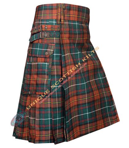 county meath tartan utility kilt with adjustable buckles