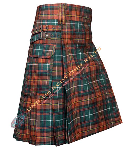 county meath tartan utility kilt with adjustable buckles