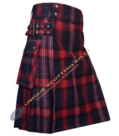 eternity tartan utility kilt with adjustable buckles