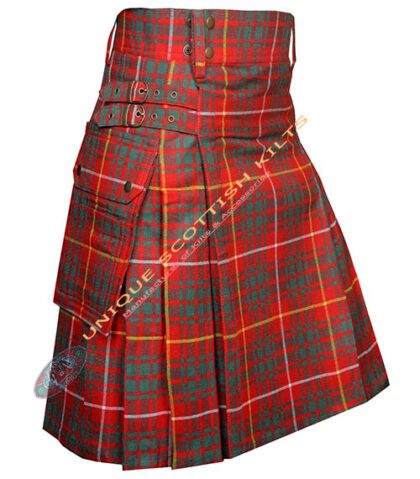 bruce ancient tartan utility kilt with adjustable buckles
