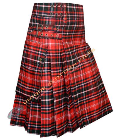 macdougall tartan utility kilt with adjustable buckles