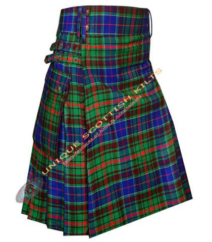 adam tartan utility kilt with adjustable buckles
