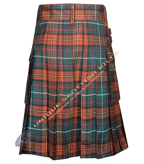 county meath tartan utility kilt with adjustable buckles