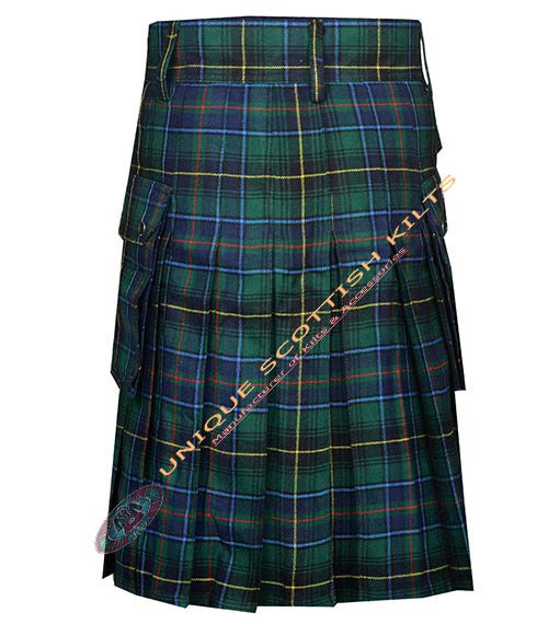 laing dress tartan utility kilt with adjustable buckles