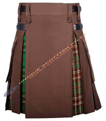 Brown Cotton With Tara Murphy Tartan Hybrid Utility Kilt