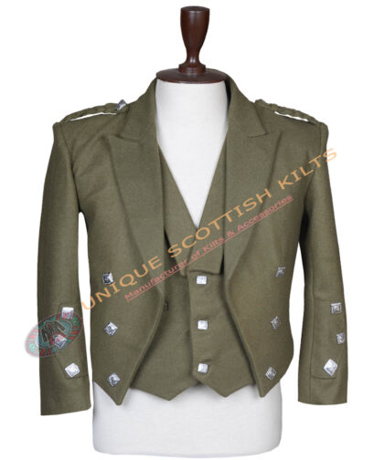 prince charlie kilt coat lowed green wool