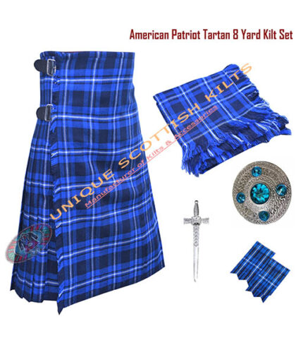 american patriot tartan 8 yard kilt