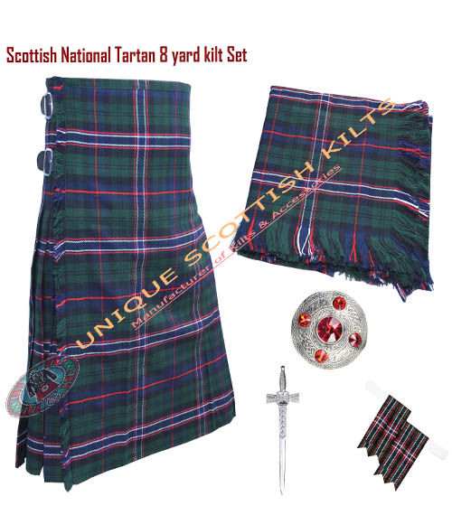 scottish national tartan 8 yard kilt scottish national tartan 8 yard kilt