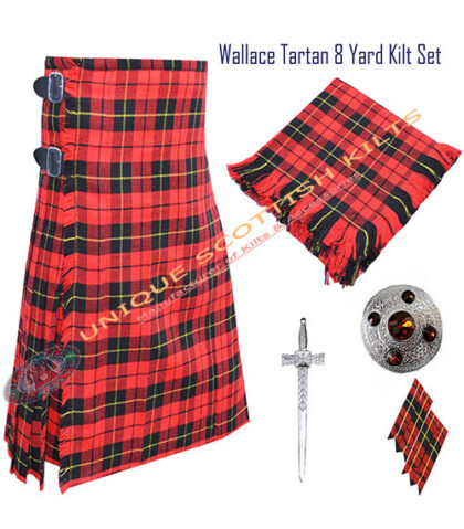 wallace tartan 8 yard kilt