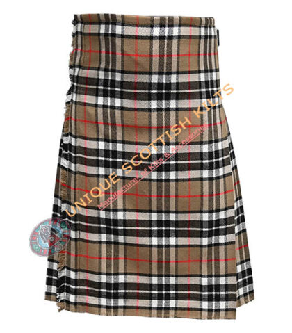 camel thompson tartan 8 yard kilt