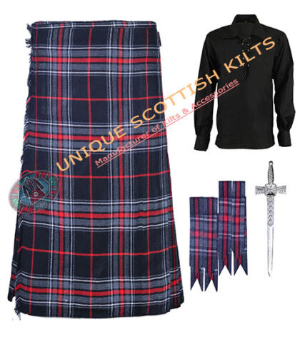 scottish national tartan 8 yard kilt 4 pcs deal