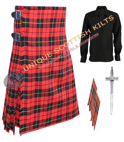 wallace tartan 8 yard kilt 4 pcs deal
