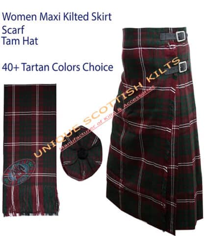 crawford tartan maxi skirt for women