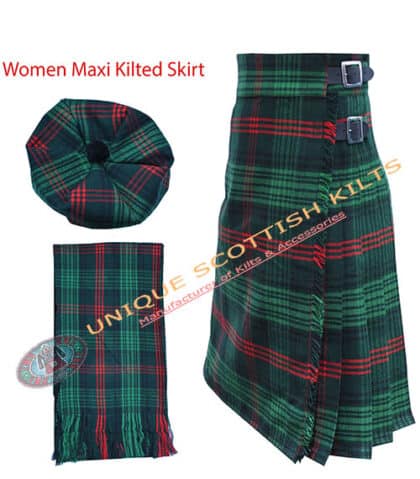 ross hunting tartan maxi skirt for women