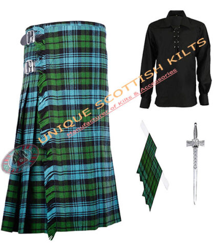 campbell ancient tartan 8 yard kilt 4 pcs deal