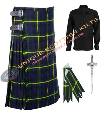 gordon tartan 8 yard kilt 4 pcs deal